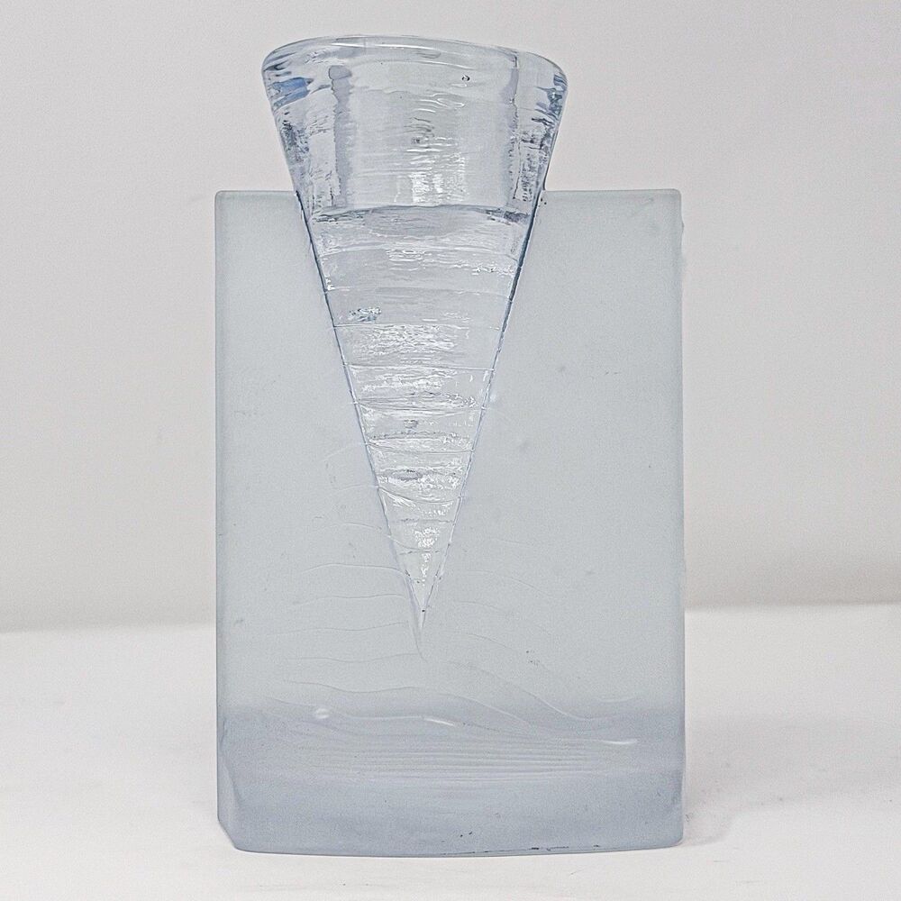 Vintage Kosta Boda Ice Age Votive Candle Holder Kjell Engman Iceberg Glass